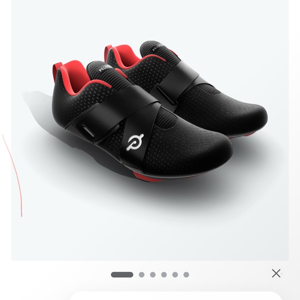 Peloton Men's Cycling Shoes in Black with Red Accents